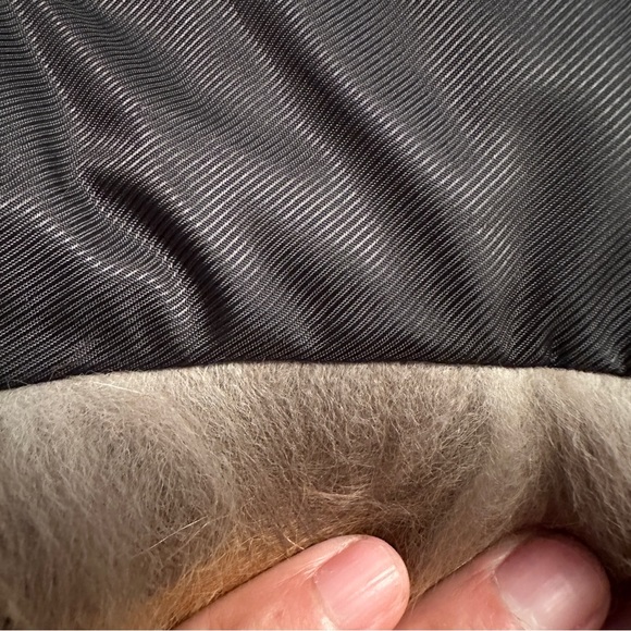 LANVIN Paris Made In Italy Black Brown Fur Wrap Collar Scarf Patent Buckle - Picture 15 of 15